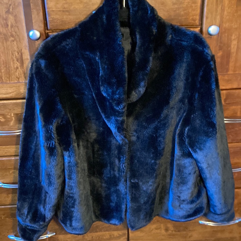 Faux fur swing coat
